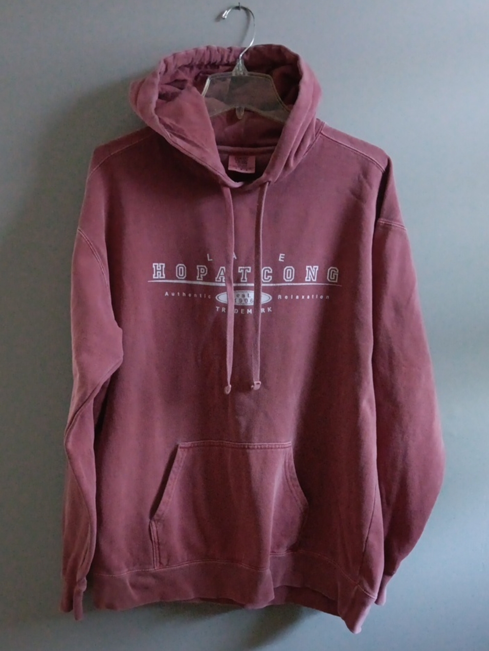 Vintage Comfort Colors Lake Hopatcong NJ Garment-Dyed Hoodie - Size L
